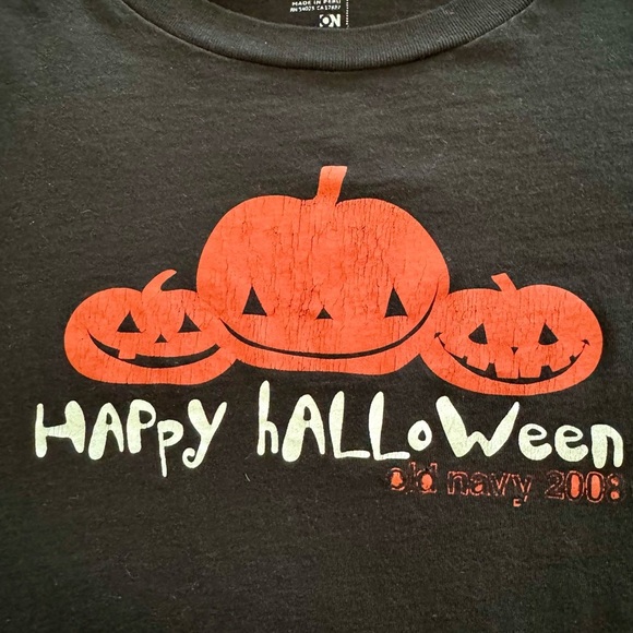 Old Navy Happy Halloween Black 100% Cotton T-Shirt Size Medium - Picture 3 of 6